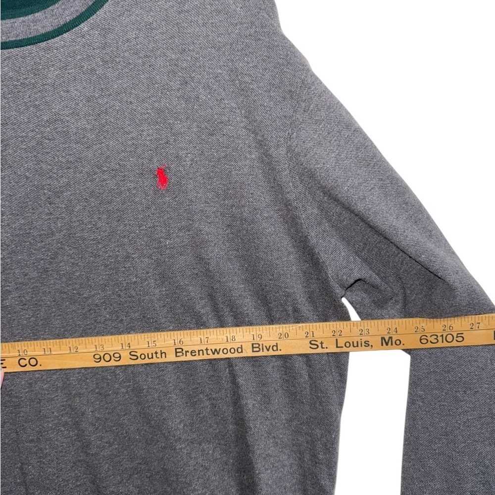 Polo by Ralph Lauren Fold-Over Turtleneck Long Sleeve Shirt Gray Green L - Picture 7 of 8